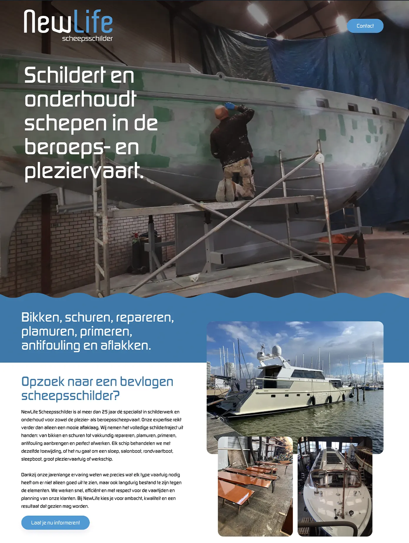 Websiteontwerp voor New Life Scheepsschilder