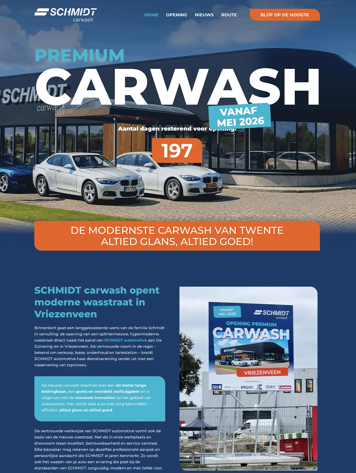 Websiteontwerp voor SCHMIDT carwash in Vriezenveen